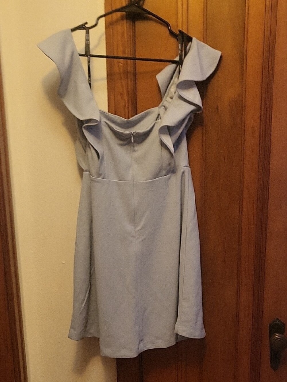 BCBG Light Blue Ruffle Strap Mini Dress - Picture 3 of 5
